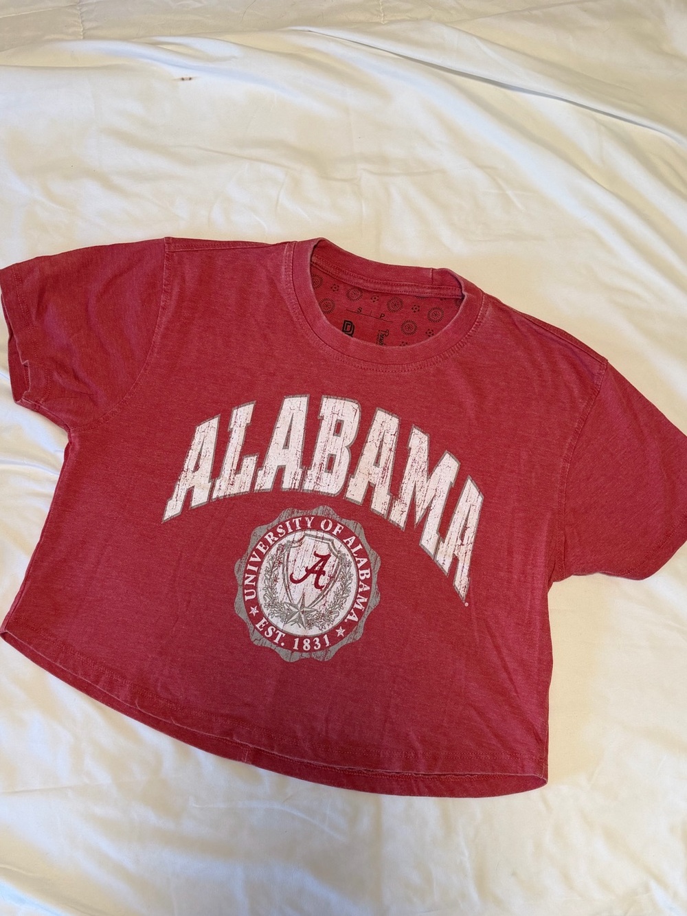 Pressbox Red Alabama Women’s Crop Tee